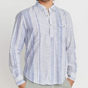 Marine Layer Shirts - Men's Marine Layer Caldwell Popover Marlin/White Marine Layer Shirts - Men's Marine Layer Caldwell Popover Marlin/White
